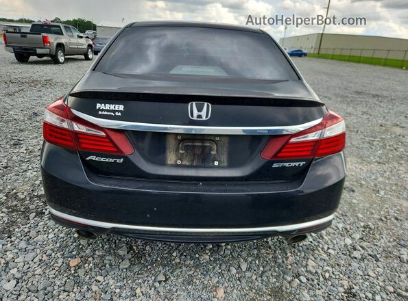 1HGCR2F56GA098085 2016 HONDA ACCORD Black Вид ззаду
