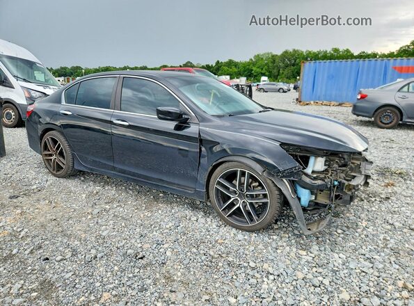 1HGCR2F56GA098085 2016 HONDA ACCORD Black Передня права чверть