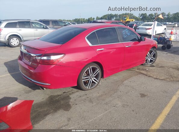1HGCR2F56GA102832 2016 HONDA ACCORD Красный Задняя правая четверть