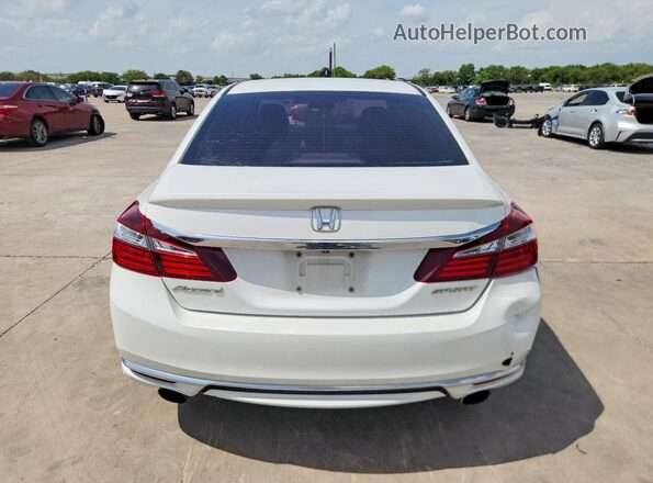 1HGCR2F56GA113877 2016 HONDA ACCORD White Rear view