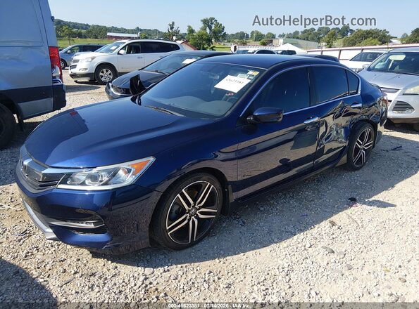 1HGCR2F56GA180706 2016 HONDA ACCORD Dark Blue Vista tres cuartos delantera izquierda