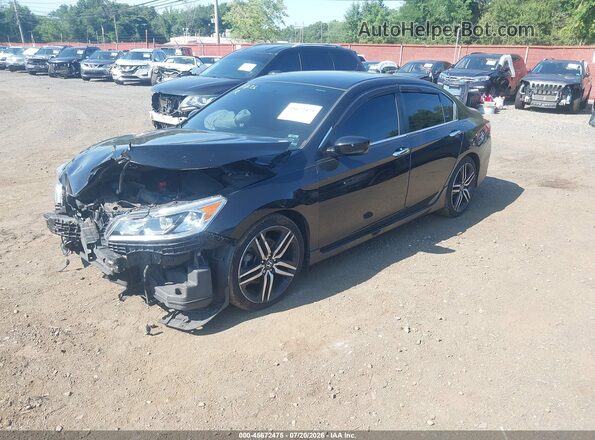 1HGCR2F56HA277471 2017 HONDA ACCORD Black წინა მარცხენა ხედი სამი მეოთხედიდან