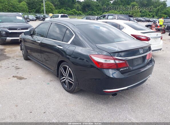 1HGCR2F57GA077701 2016 HONDA ACCORD Black Trasero izquierdo