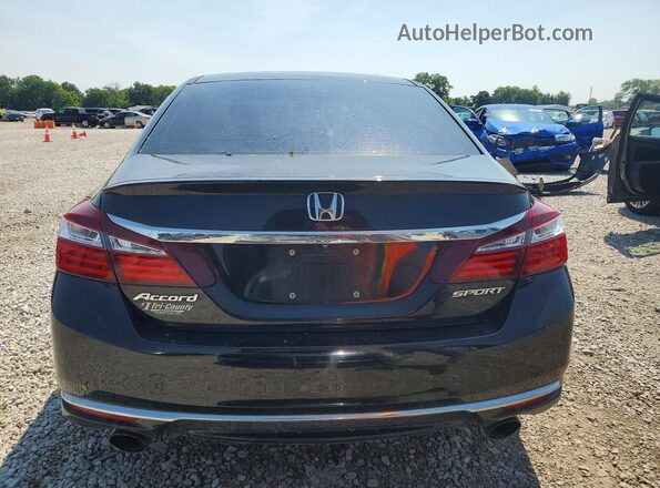 1HGCR2F57HA022716 2017 HONDA ACCORD Black Rear view