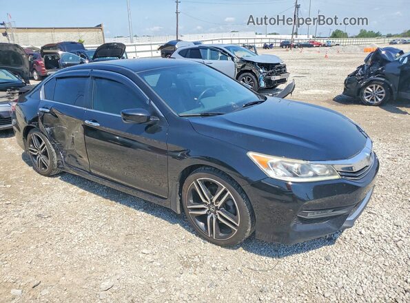 1HGCR2F57HA022716 2017 HONDA ACCORD Black Front right