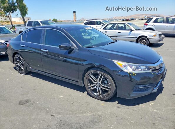 1HGCR2F57HA022960 2017 HONDA ACCORD Black Front right