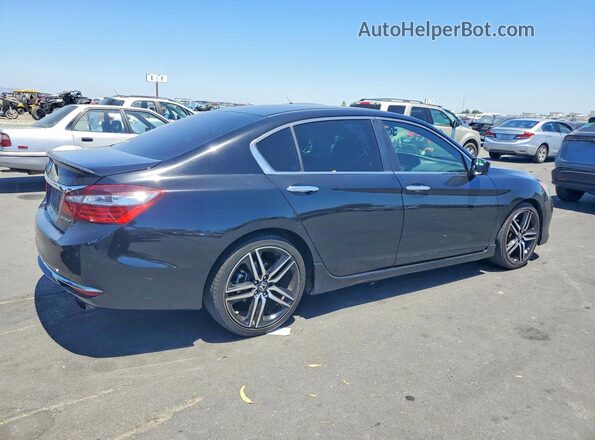 1HGCR2F57HA022960 2017 HONDA ACCORD Black Rear right