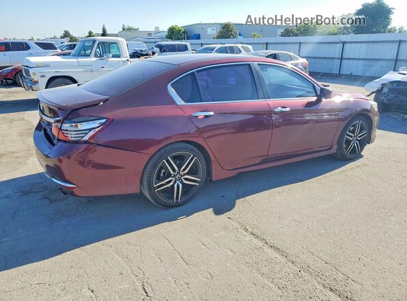 1HGCR2F58GA057215 2016 HONDA ACCORD Burgundy Rear right