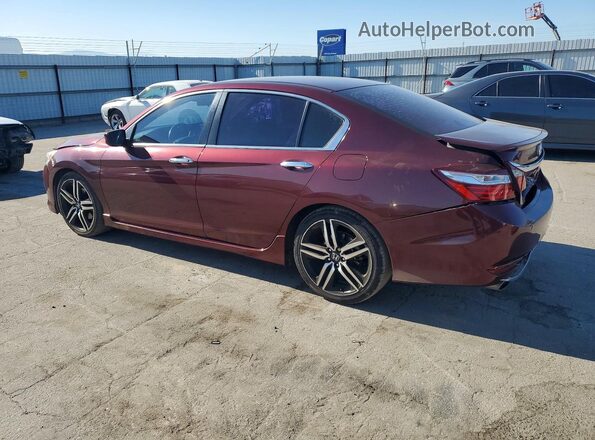 1HGCR2F58GA057215 2016 HONDA ACCORD Burgundy Rear left