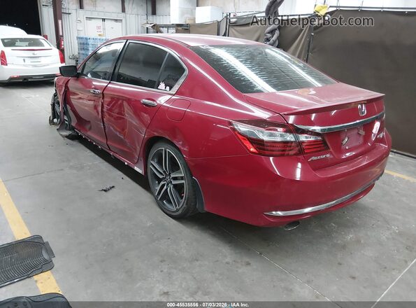 1HGCR2F58GA080896 2016 HONDA ACCORD Red Задня ліва чверть