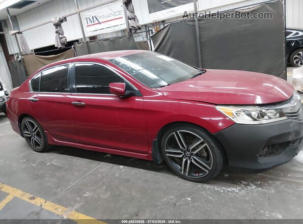 1HGCR2F58GA080896 2016 HONDA ACCORD Red Вид задньої частини салону
