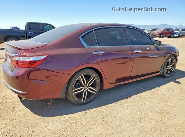 1HGCR2F58GA162174 2016 HONDA ACCORD Burgundy Rear right