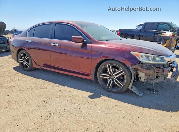 1HGCR2F58GA162174 2016 HONDA ACCORD Burgundy Front right
