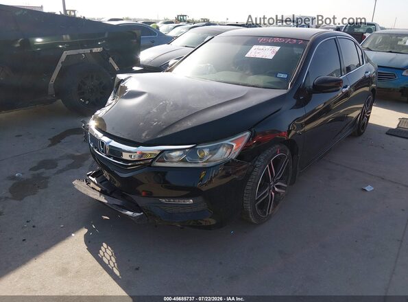 1HGCR2F58GA175863 2016 HONDA ACCORD Черный Передняя левая четверть