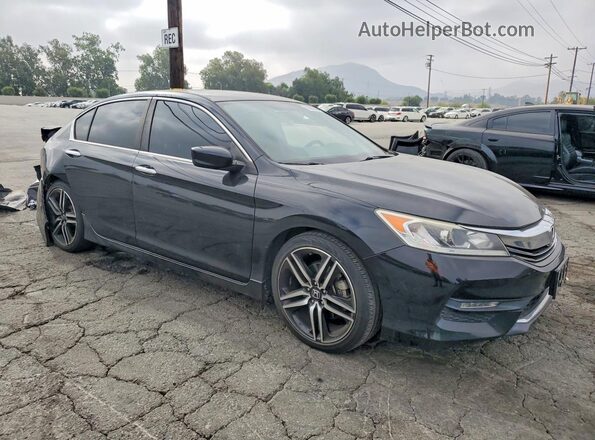 1HGCR2F58GA228352 2016 HONDA ACCORD Черный Передняя правая четверть