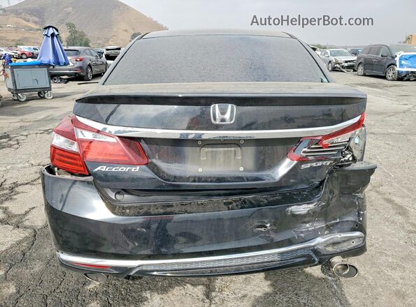 1HGCR2F58GA228352 2016 HONDA ACCORD Черный Вид сзади