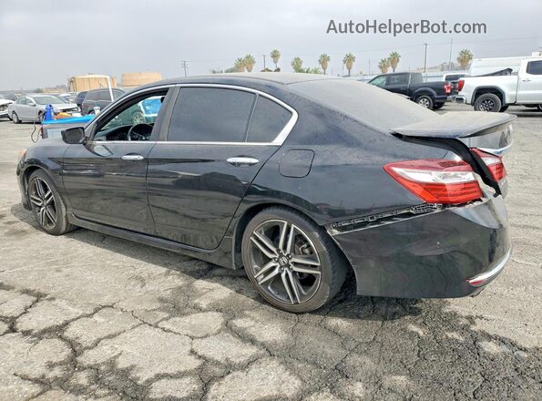 1HGCR2F58GA228352 2016 HONDA ACCORD Черный Задняя левая четверть