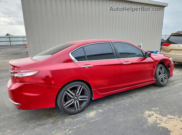 1HGCR2F58HA046586 2017 HONDA ACCORD Red Rear right