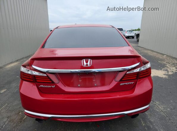 1HGCR2F58HA046586 2017 HONDA ACCORD Red Rear view