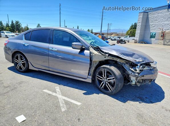1HGCR2F58HA073612 2017 HONDA ACCORD Gray Front right