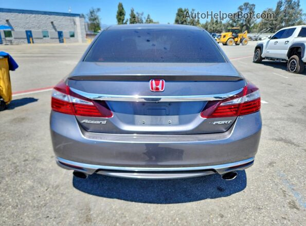 1HGCR2F58HA073612 2017 HONDA ACCORD Gray Rear view