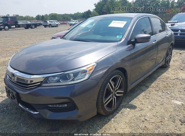 1HGCR2F58HA196438 2017 HONDA ACCORD Gray Առջևի ձախ երեք քառորդ տեսարան