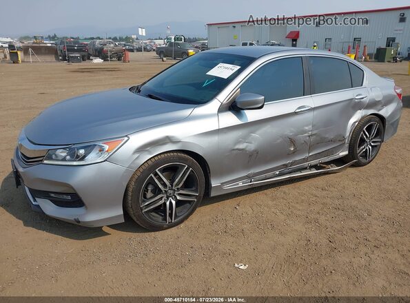 1HGCR2F58HA256170 2017 HONDA ACCORD Silver Przód lewy
