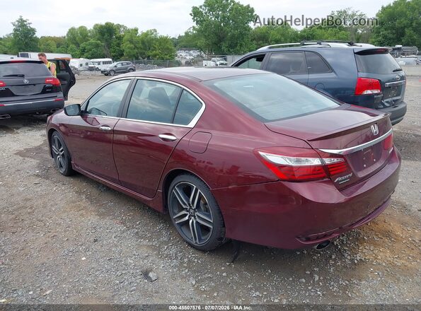 1HGCR2F59GA026992 2016 HONDA ACCORD Maroon Trasero izquierdo