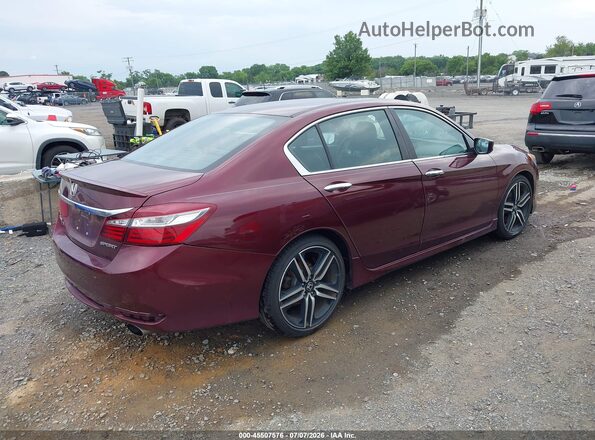 1HGCR2F59GA026992 2016 HONDA ACCORD Maroon Trasero derecho