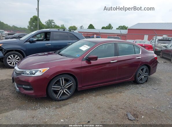 1HGCR2F59GA026992 2016 HONDA ACCORD Maroon Vista interior trasera