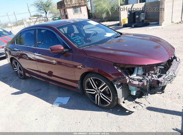 1HGCR2F59GA110732 2016 HONDA ACCORD Maroon Rear interior view