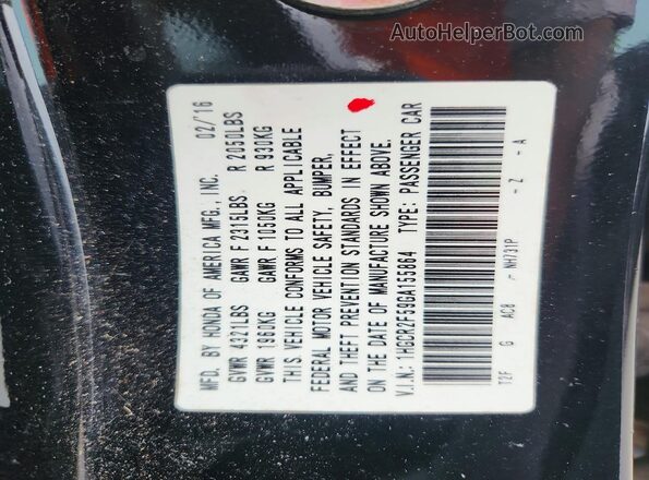 1HGCR2F59GA155864 2016 HONDA ACCORD Black Engine compartment view