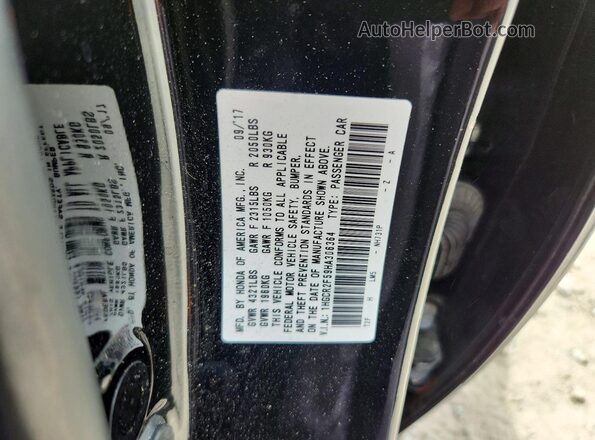 1HGCR2F59HA306364 2017 HONDA ACCORD Black Widok naklejki z numerem VIN
