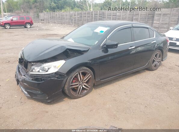 1HGCR2F59HA308079 2017 HONDA ACCORD Black Front left