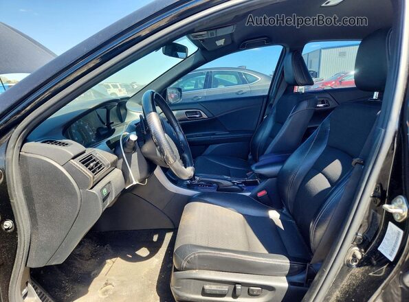 1HGCR2F5XGA113123 2016 HONDA ACCORD Black Widok wnętrza z przodu