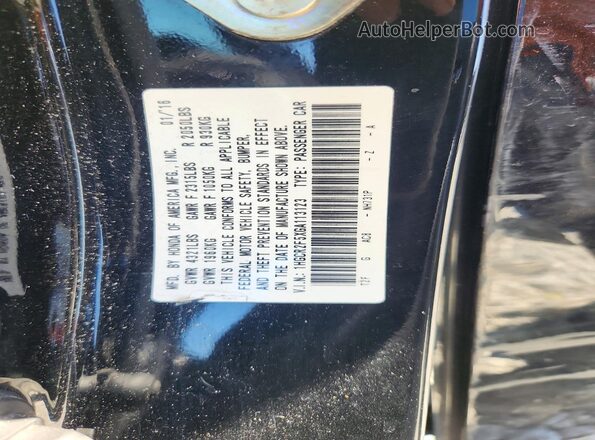 1HGCR2F5XGA113123 2016 HONDA ACCORD Black Widok komory silnika