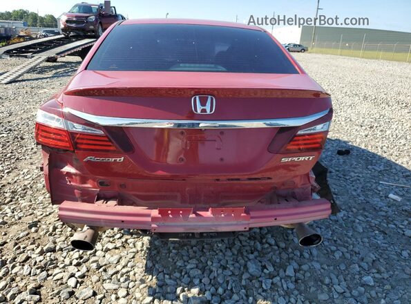 1HGCR2F5XGA122615 2016 HONDA ACCORD Red Вид ззаду