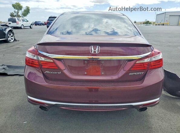 1HGCR2F5XHA188955 2017 HONDA ACCORD Бордовый Вид сзади