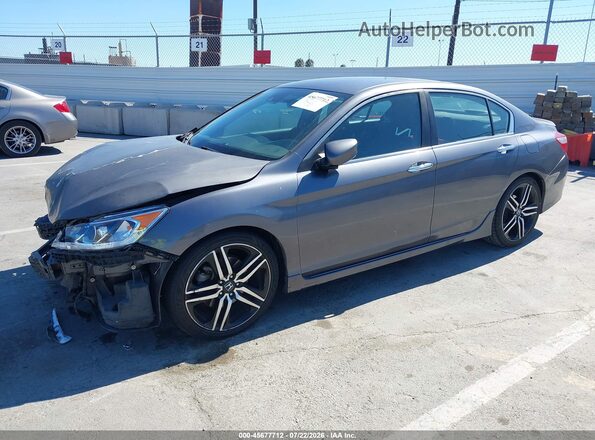 1HGCR2F65HA014719 2017 HONDA ACCORD Gray Front left