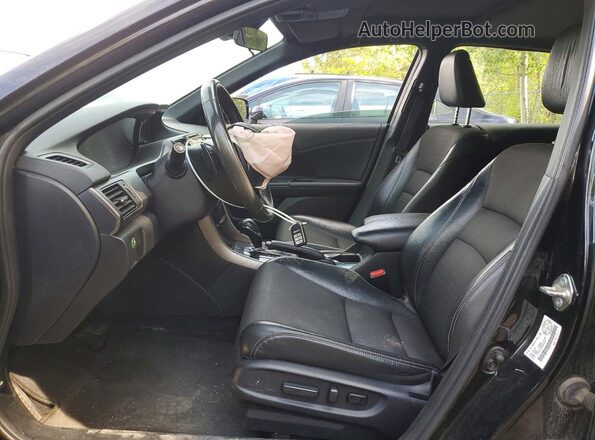 1HGCR2F68HA804256 2017 HONDA ACCORD Black Front interior view