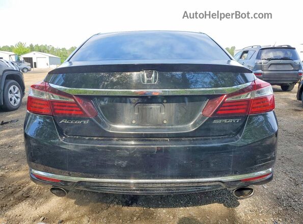 1HGCR2F68HA804256 2017 HONDA ACCORD Black Rear view