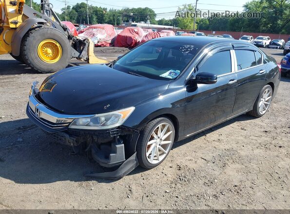 1HGCR2F71GA050138 2016 HONDA ACCORD Black Առջևի ձախ երեք քառորդ տեսարան