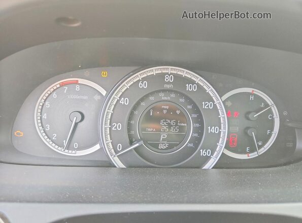 1HGCR2F75GA124306 2016 HONDA ACCORD Black Вид щитка приладів