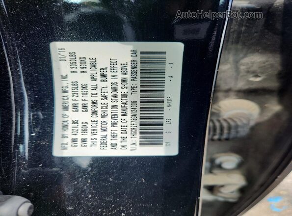 1HGCR2F75GA124306 2016 HONDA ACCORD Black Вид підкапотного простору
