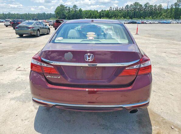 1HGCR2F76HA148308 2017 HONDA ACCORD Maroon Vista trasera