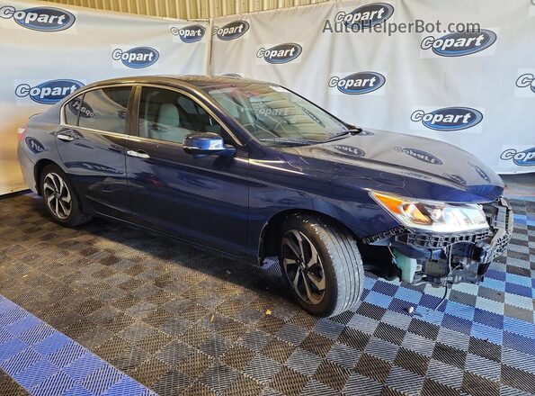 1HGCR2F78HA217385 2017 HONDA ACCORD Blue Delantero derecho