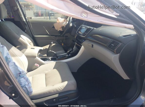 1HGCR2F83HA145343 2017 HONDA ACCORD Gray წინა სალონის ხედი