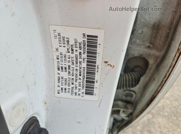 1HGCR2F84GA045458 2016 HONDA ACCORD White Vista del compartimento del motor