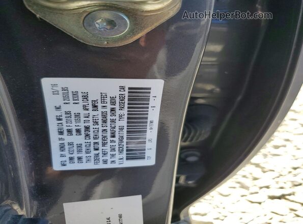 1HGCR2F84GA177460 2016 HONDA ACCORD Gray VIN sticker view