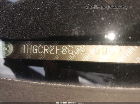 1HGCR2F86GA100671 2016 HONDA ACCORD Black Widok komory silnika